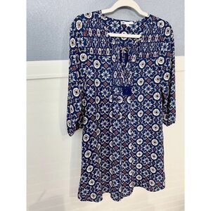 DR2 Blue Multipattern 3/4 Sleeve Tunic